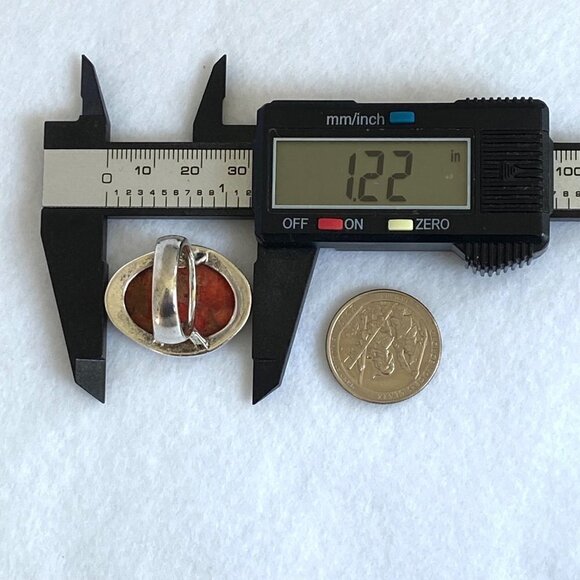 BARSE Sterling Silver 925 Thai Large 1.22" Oval Red Sponge Coral Ring Sz 6.75 - Picture 13 of 16